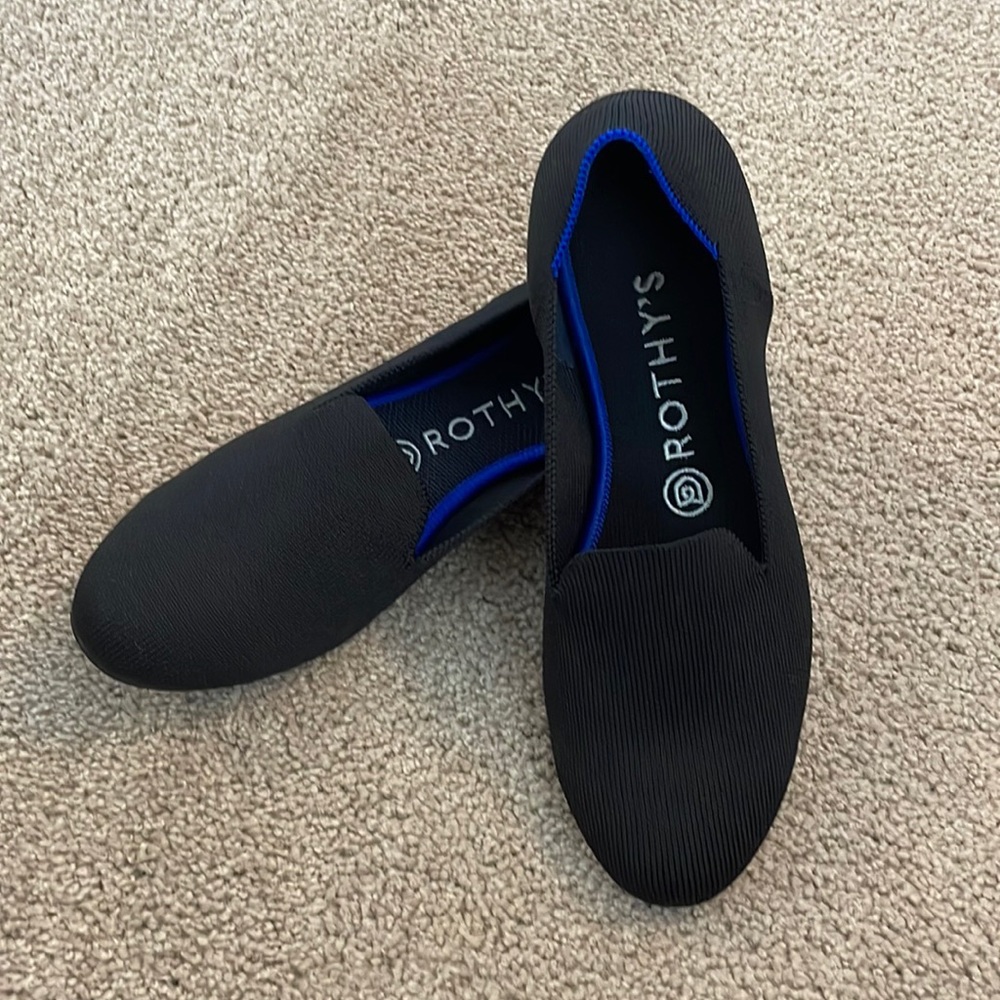 Rothy’s, black, limited wear, size 7.5